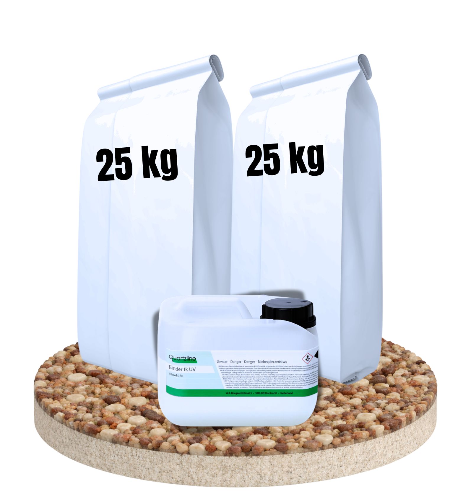 Zestaw kamienny dywan Marrone 3,5 m² Binder 1K UV